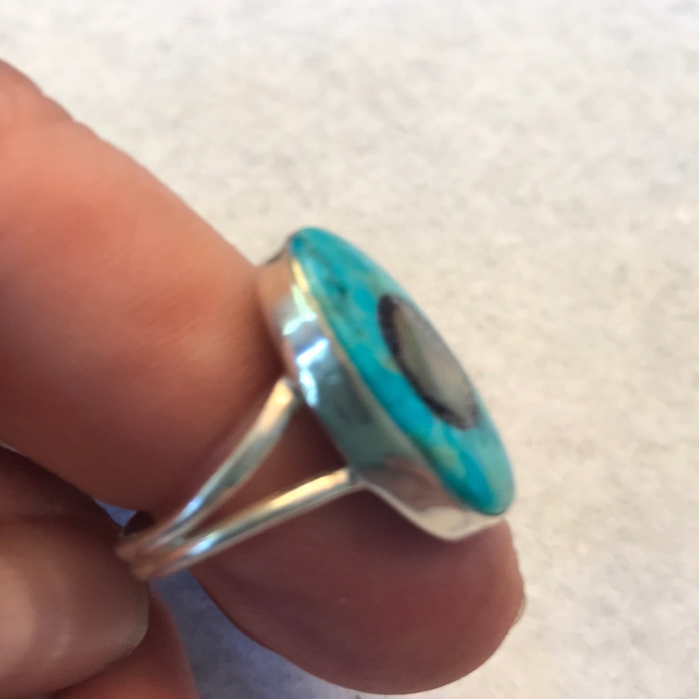 Turquoise Inset w/ Meteor 925 Ring - Picture 2 of 4
